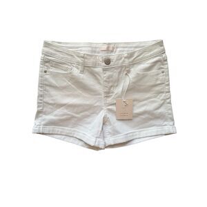 Lauren Conrad Size 6 Foldover Denim Shorts White Coastal Summer Preppy NWT